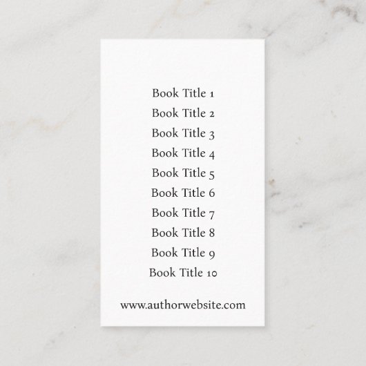Carte de visite d'auteur classique (Dos)