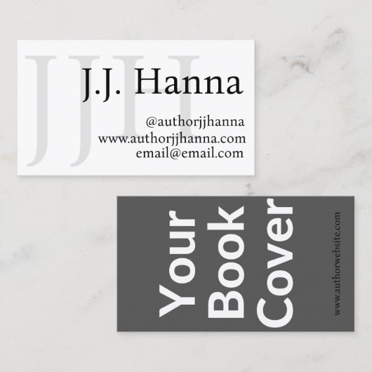 Carte de visite d'auteur classique avec couverture (Devant / Derrière)