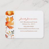 Carte de visite d'automne (Dos)