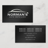Carte de visite d'automobile métallique foncé (Devant / Derrière)