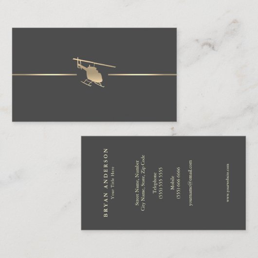 Carte de visite d'aviation minimal (Devant / Derrière)