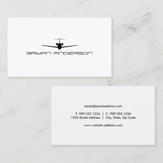 Carte de visite d'avion (Devant / Derrière)