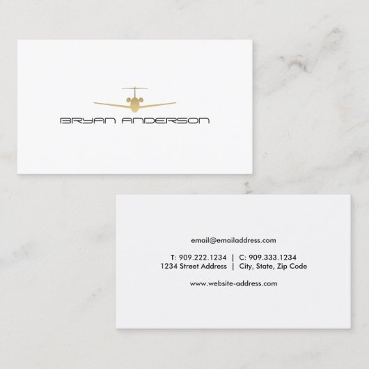 Carte de visite d'avion (Devant / Derrière)