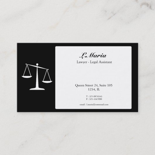 Carte de visite d'avocat (Devant)