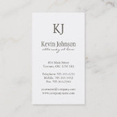 CARTE DE VISITE D'AVOCAT (Dos)