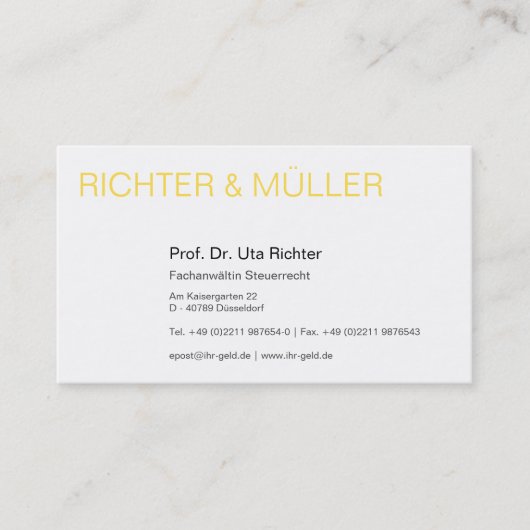 Carte de visite d'avocat (Devant)