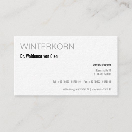 Carte de visite d'avocat (Devant)