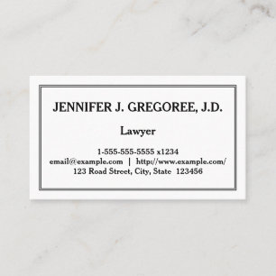 Carte de visite d'avocat à clé faible