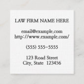 Carte de visite d'avocat à l'ancienne (Dos)