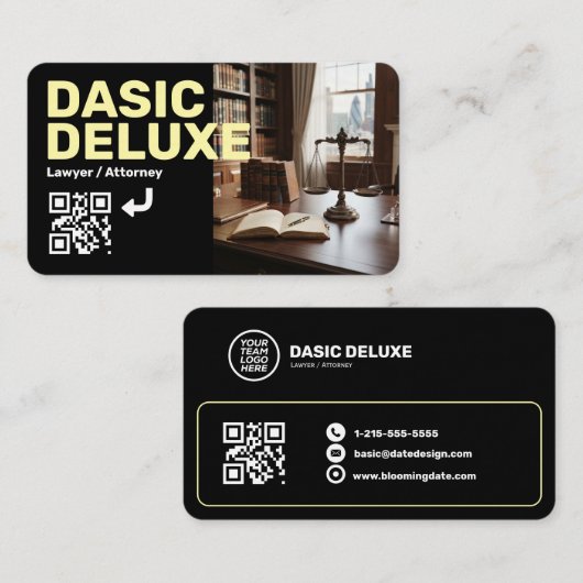 Carte de visite d'avocat avec logo et code QR (Devant / Derrière)