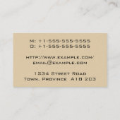 Carte de visite d'avocat de base et minimale (Dos)