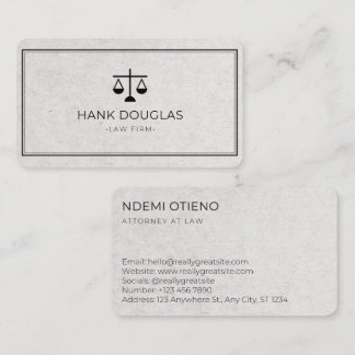 Carte de visite d'avocat moderne