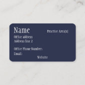 Carte de visite d'avocat moderne (Dos)