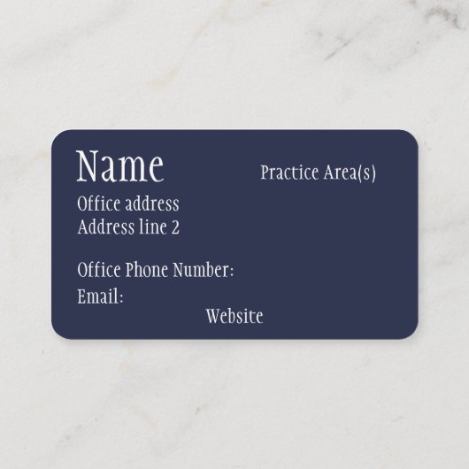 Carte de visite d'avocat moderne (Dos)