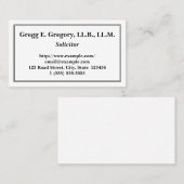 Carte de visite d'avocat personnalisé et propre (Devant / Derrière)