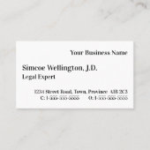 Carte de visite d'avocat professionnel de base (Devant)