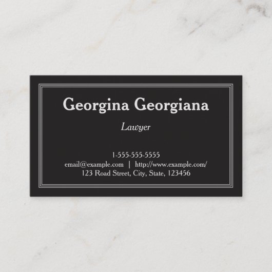 Carte de visite d'avocat propre et professionnel (Devant)