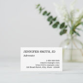 Carte de visite d'avocat propre et professionnel (Debout devant)