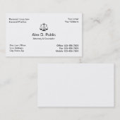 Carte de visite d'avocat simple (Devant / Derrière)