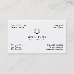 Carte de visite d'avocat simple