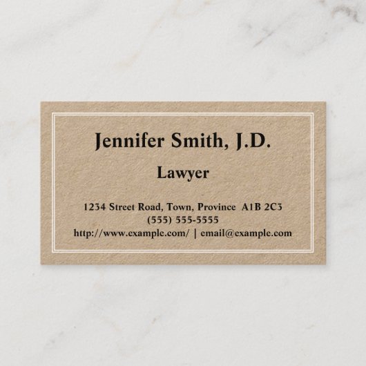 Carte de visite d'avocat simple (Devant)
