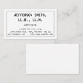 Carte de visite d'avocat simple et à clé basse (Devant / Derrière)