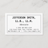 Carte de visite d'avocat simple et à clé basse (Devant)