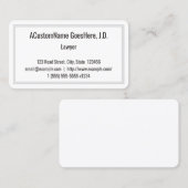 Carte de visite d'avocat simple et conservateur (Devant / Derrière)