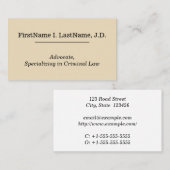 Carte de visite d'avocat simple et de base (Devant / Derrière)