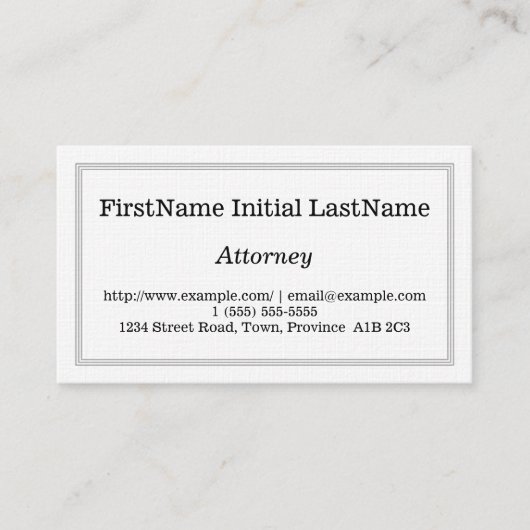 Carte de visite d'avocat simple et personnalisable (Devant)