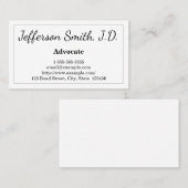 Carte de visite d'avocat tendance et professionnel (Devant / Derrière)
