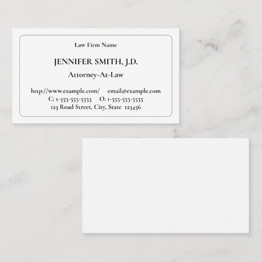 Carte de visite d'avocat traditionnel et professio (Devant / Derrière)