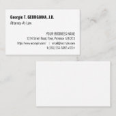 Carte de visite d'avocat Vintage traditionnel (Devant / Derrière)