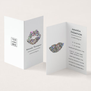 Carte De Visite Dazzling Faux Parties scintillant Lips Maquillage