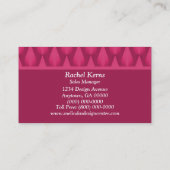 Carte de visite Dazzling Raindrops, Magenta (Dos)