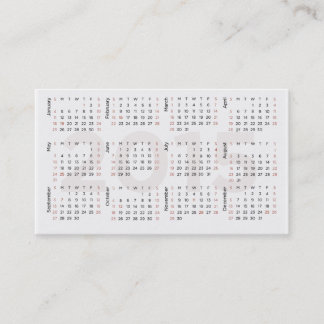 Carte de visite de 2015 calendriers