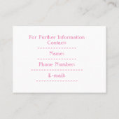 Carte de visite de 3,5 po x 2,5 po (Dos)