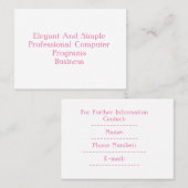 Carte de visite de 3,5 po x 2,5 po (Devant / Derrière)