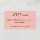 Carte de visite de à petits pois (Dos)