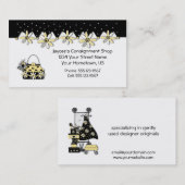 Carte de visite de achat de marguerites jaunes et (Devant / Derrière)