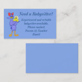 Carte de visite de babysitter (Devant / Derrière)