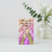 Carte de visite de babysitter (Debout devant)