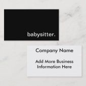 Carte de visite de babysitter (Devant / Derrière)