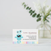 Carte de visite de babysitter avec monstre alien m (Debout devant)