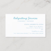Carte de visite de babysitting bleu chariot (Dos)