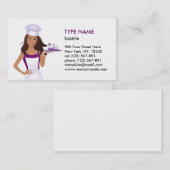 Carte de visite de Baker de petit gâteau dans Tan (Devant / Derrière)