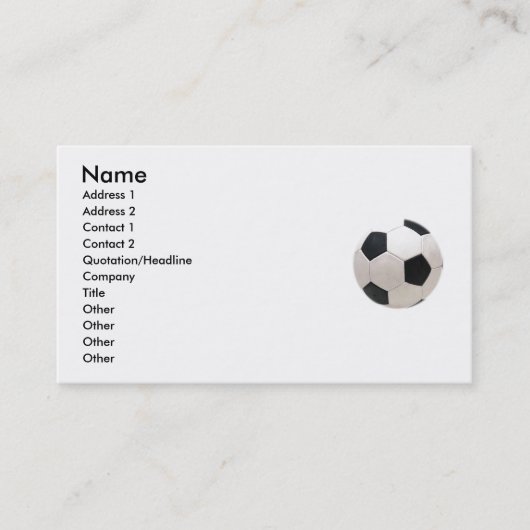 Carte de visite de balle de football (Devant)