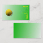 Carte de visite de balle de tennis (Devant / Derrière)