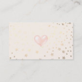 Carte de visite de ballon rose et d'étoiles (Dos)