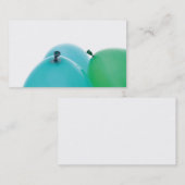 carte de visite de ballons bleus et verts (Devant / Derrière)